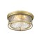 Z-Lite Clarion 3 Light Flush Mount, Rubbed Brass & Inner Clear Water & Outer Clear 493F3-RB - alternate 4